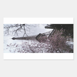 Adesivo Retangular Torre Eiffel com flor