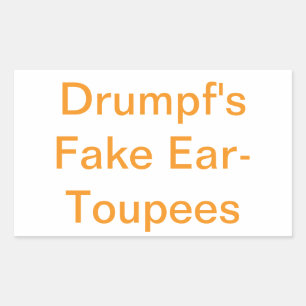 Adesivo Retangular Toucas de Ouvido Falsas do Drumpf Hankamer Artjunk