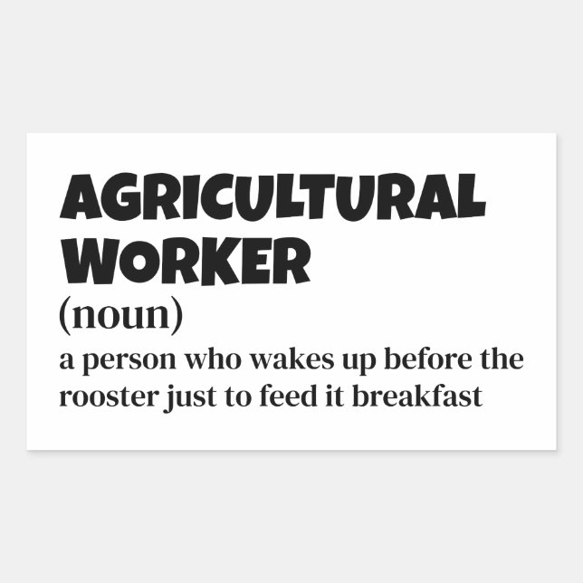 Adesivo Retangular Trabalhador Agrícola - Definição Engraçada (Frente)