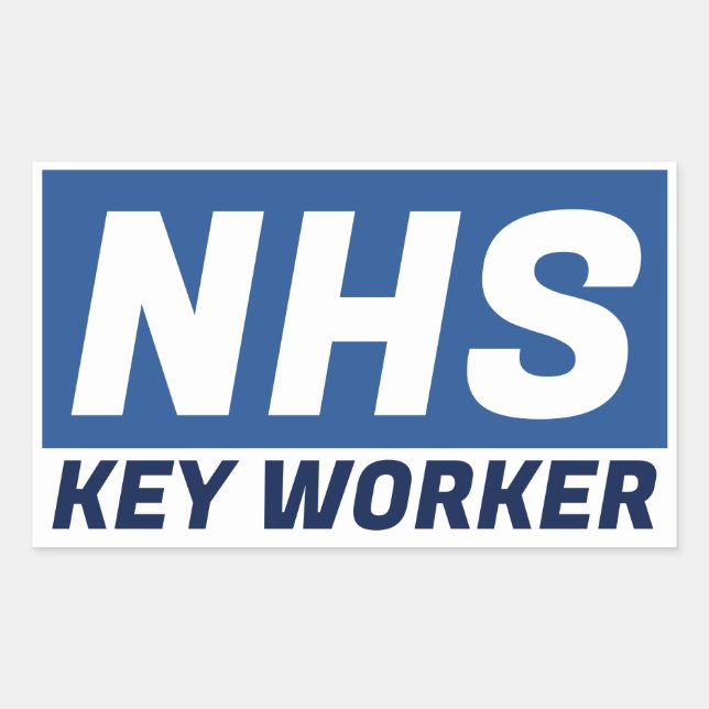 ADESIVO RETANGULAR TRABALHADOR CHAVE DO NHS (Frente)