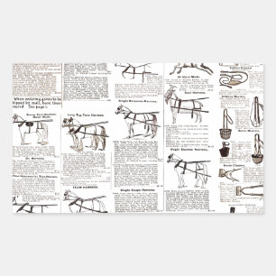 Adesivo Retangular Trabalho de arte de propaganda do jornal Vintage H