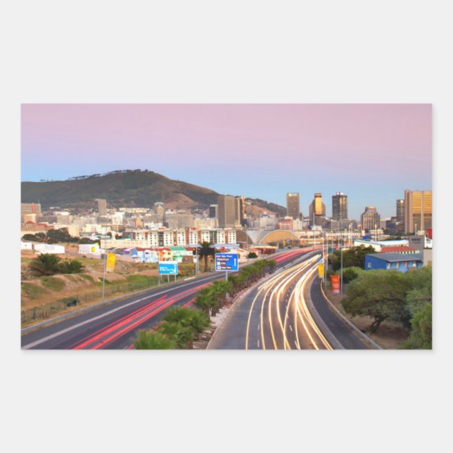 Adesivo Retangular Tráfego Na Autoestrada Para Cidade Do Cabo, Oeste  (Frente)