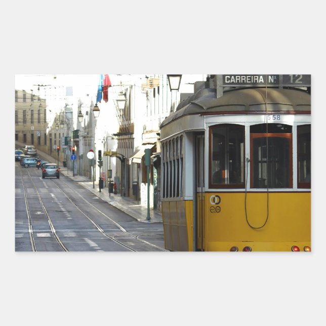 Adesivo Retangular Tram 28, Lisbon, Portugal (Frente)
