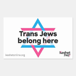 Adesivo Retangular Trans Jews Belong Here sticker