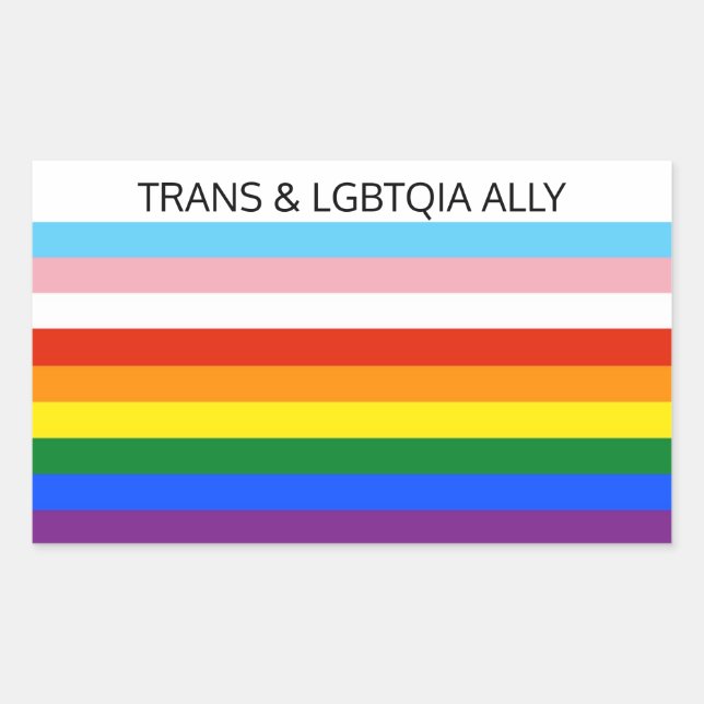 ADESIVO RETANGULAR TRANS & LGBTQIA ALLY (Frente)
