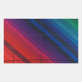 Adesivo Retangular Transição Multicoloração Com Grade