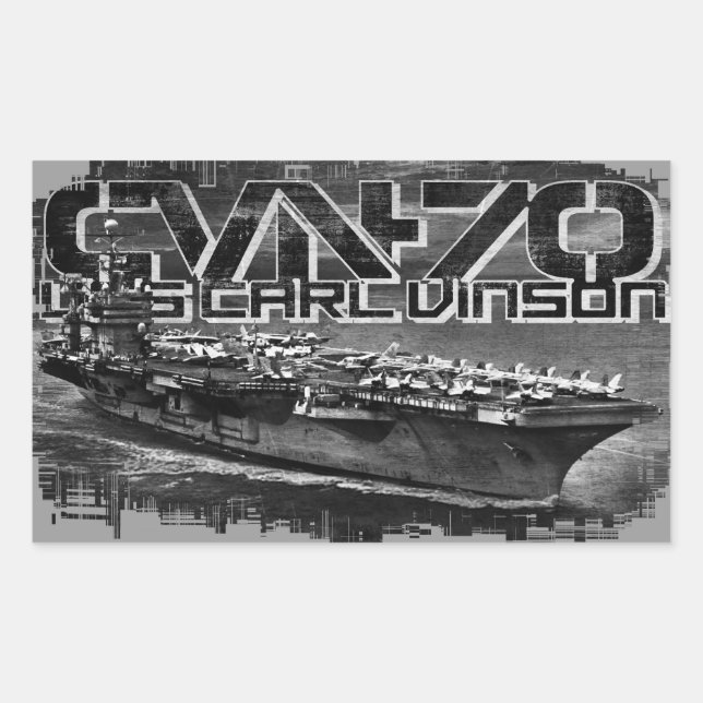 Adesivo Retangular Transportadora aérea Carl Vinson Sticker (Frente)