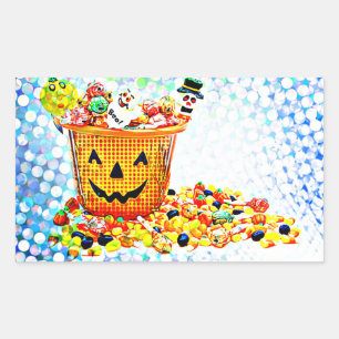 Adesivo Retangular Tratamentos de Halloween de PopArt