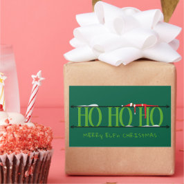 Adesivo Retangular Travessuras de Elfo Verde Caçador