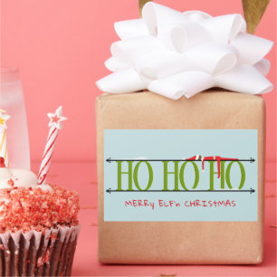 Adesivo Retangular Travessuras de Elfo Verde e Azul