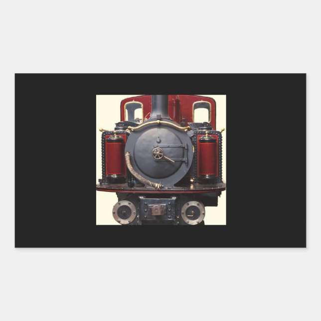 Adesivo Retangular Trem Azul e Vermelho  (Frente)