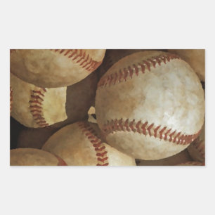 Adesivo Retangular Trendy Baseball Trabalho de arte