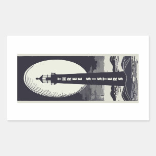 Adesivo Retangular Três Irmãs Lighthouse Massachusetts Moon