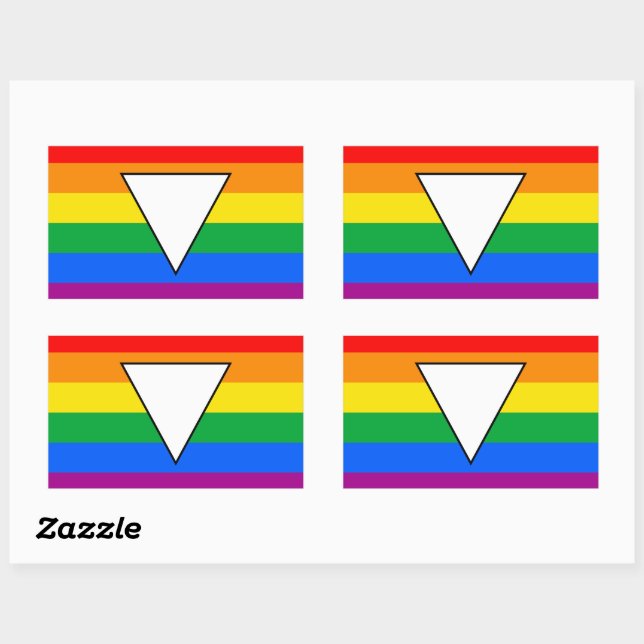 Adesivo Retangular Triângulo LGBTQ+ e Orgulho Arco-Íris (Folha)