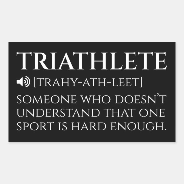 Adesivo Retangular Triathlete Definition Funny (Frente)