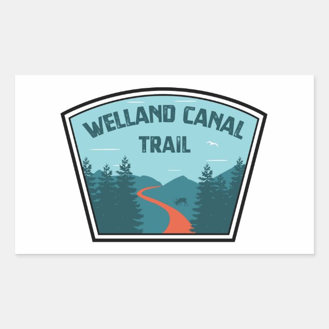 Adesivo Retangular Trilha do Canal de Welland Ontário Canadá (Frente)