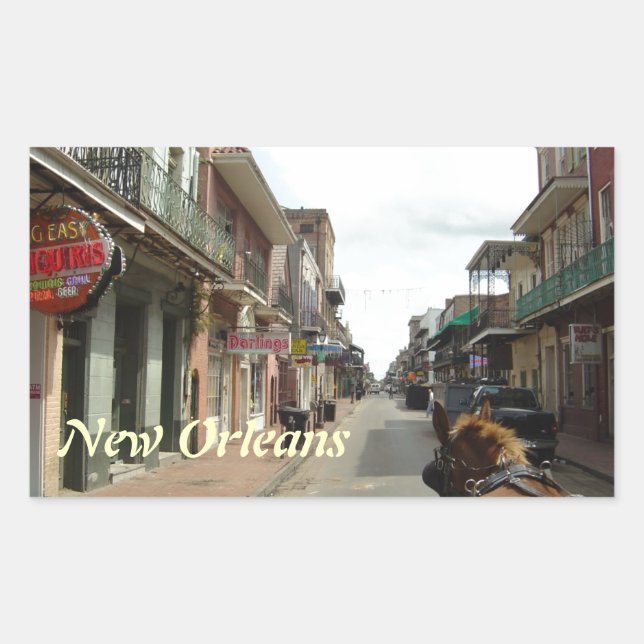 Adesivo Retangular Trimestre Francês de Nova Orleans (Frente)