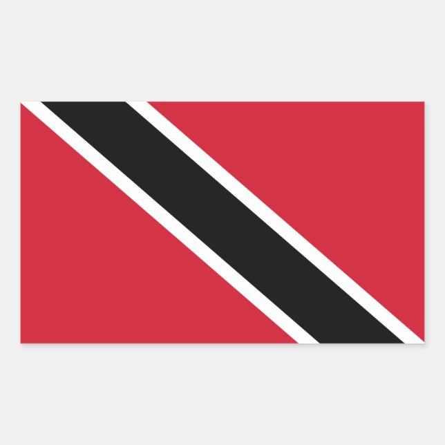 Adesivo Retangular Trinidad e Tobago Sinalizador Retângulo brilhante  (Frente)
