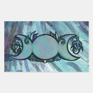 Adesivo Retangular Triple Moon Goddese Gaia Trabalho de arte Green Wi
