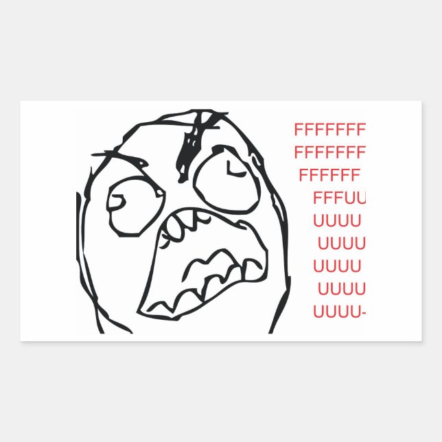 Adesivo Retangular Troll da raiva (Frente)