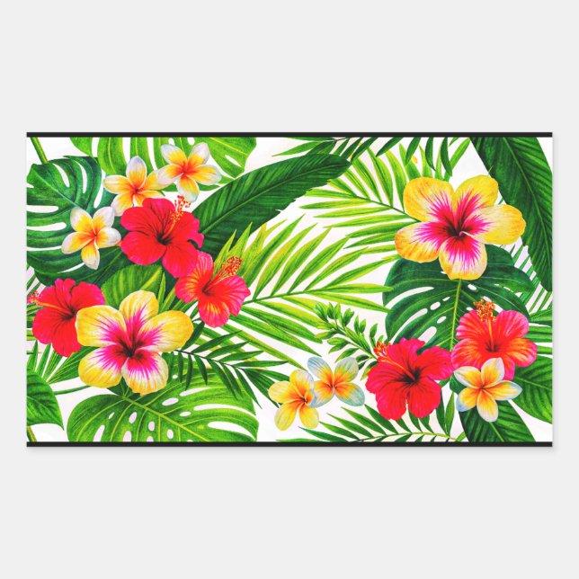 Adesivo Retangular Tropical Floral (Frente)