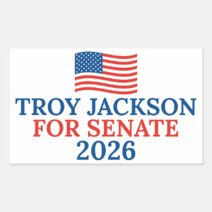 Adesivo Retangular Troy Jackson para Senado Eleição 2026 no Maine