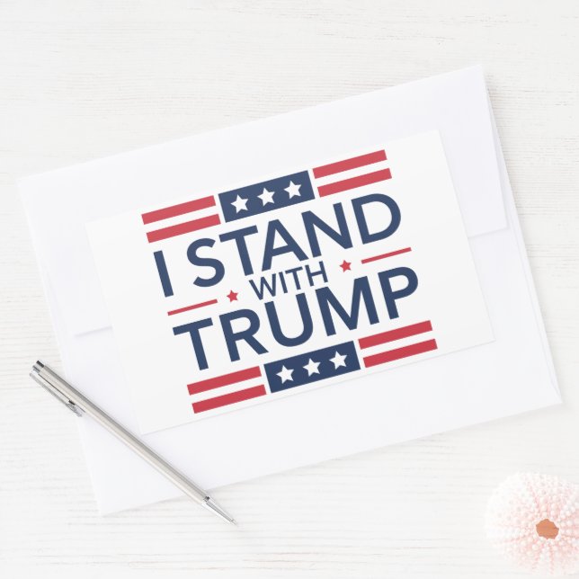 Adesivo Retangular Trump 2024 Eu Apoio Trump Apoio Presidente  (Envelope)