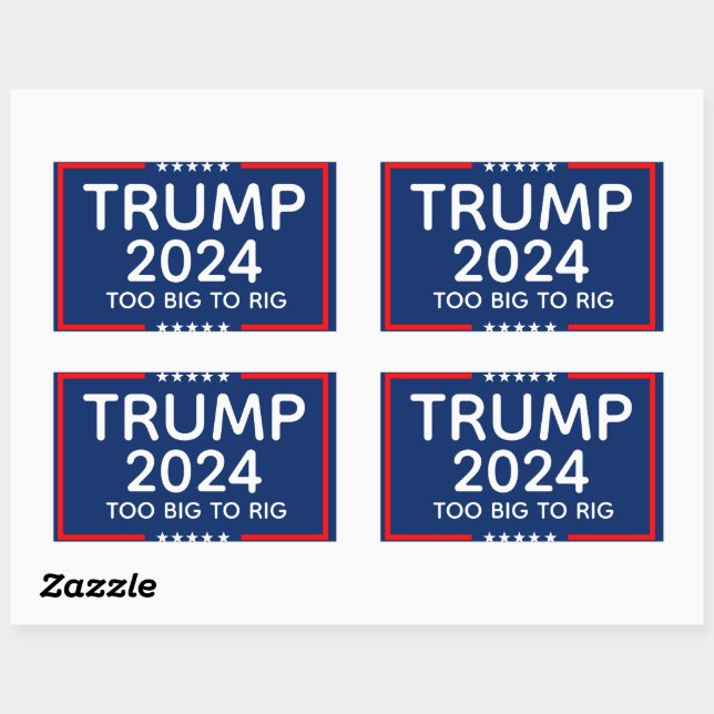 Adesivo Retangular Trump 2024 Grande Demais Para O Rig (Folha)