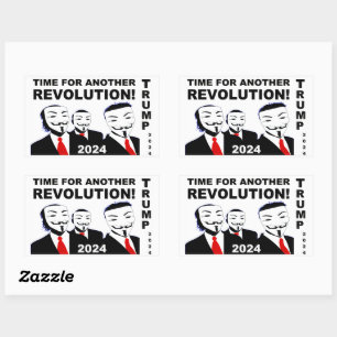 Adesivo Retangular Trump 2024 Hora de Outra Revolução!