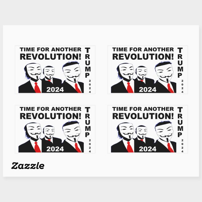 Adesivo Retangular Trump 2024 Hora de Outra Revolução! (Folha)