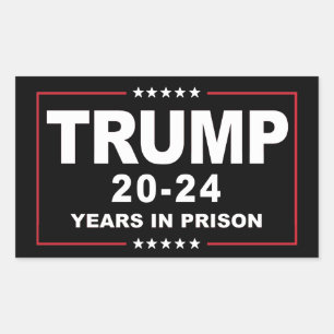 Adesivo Retangular TRUMP 20 - 24 anos de prisão - Anti-Trump
