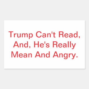Adesivo Retangular Trump Não Consegue Ler Dump Drumpf Hankamer Artju