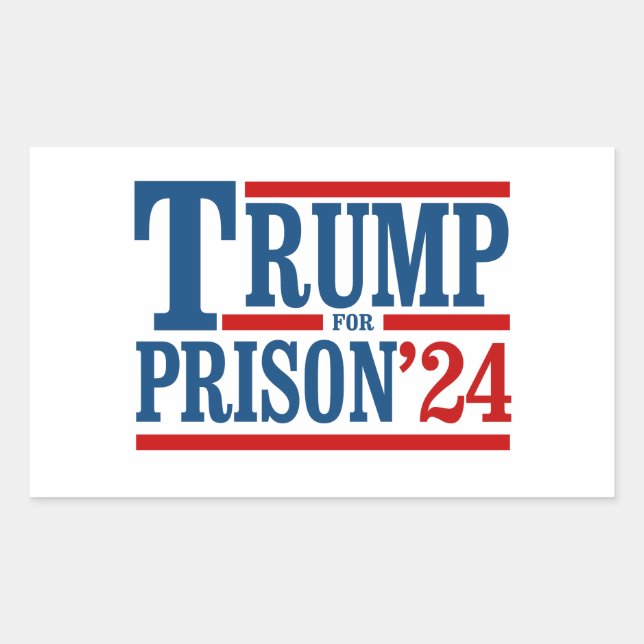Adesivo Retangular Trump para Prisão '24 (Frente)