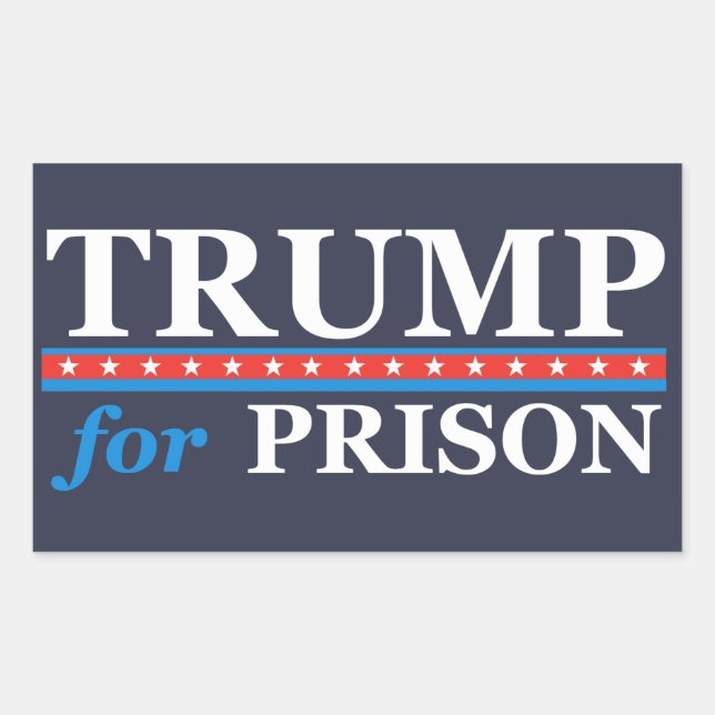 Adesivo Retangular TRUMP PARA PRISON Anti Trump (Frente)