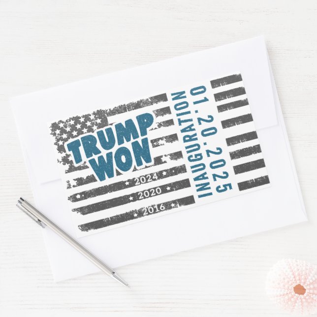 Adesivo Retangular Trump Won 2024 (Envelope)