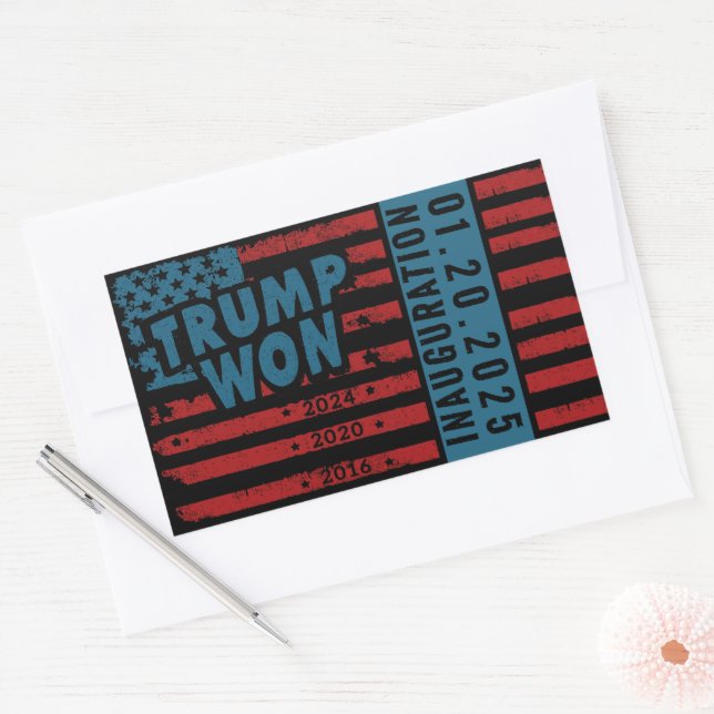 Adesivo Retangular Trump Won 2024 (Envelope)