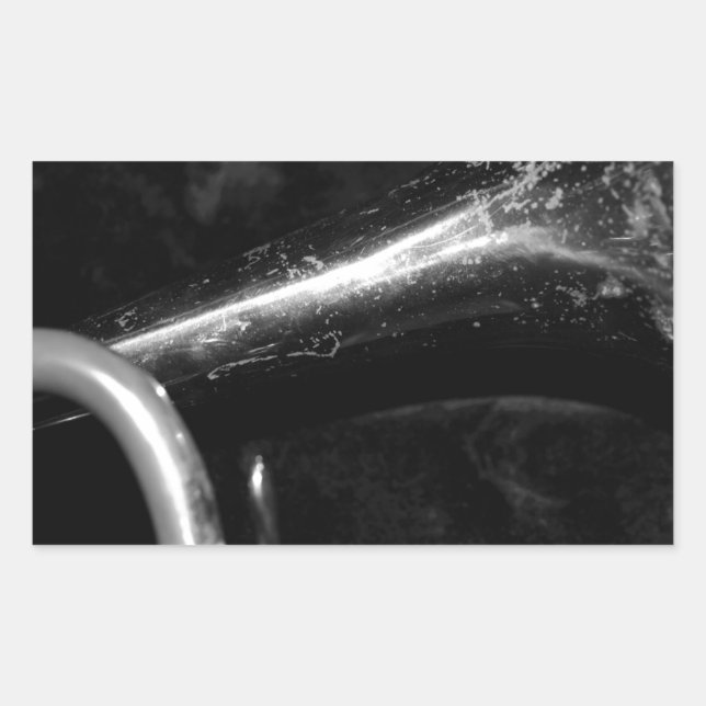 Adesivo Retangular Trumpet Bell preto e branco (Frente)