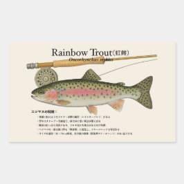 Adesivo Retangular Truta-arco-íris (Oncorhynchus mykiss) – Japonesa