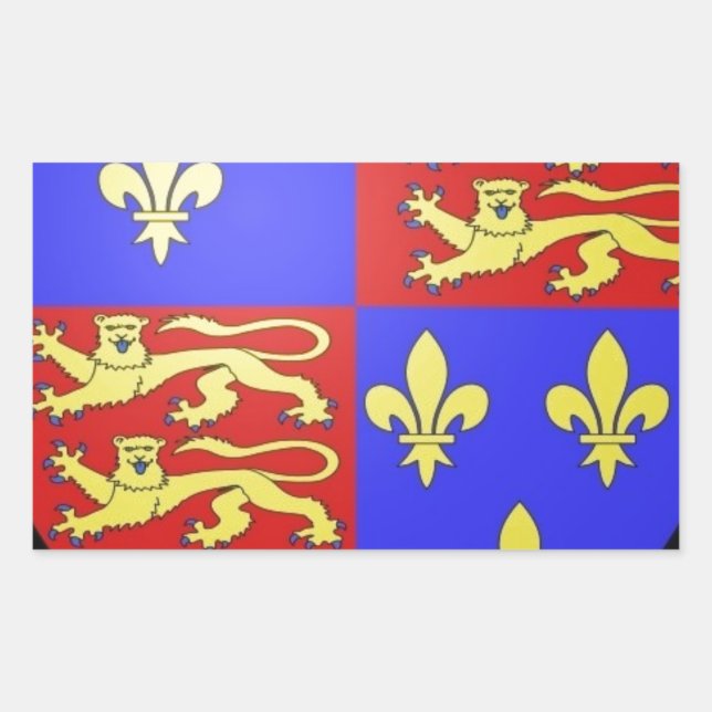 ADESIVO RETANGULAR TUDOR CASACO DE ARMAS KING HENRY VIII. (Frente)