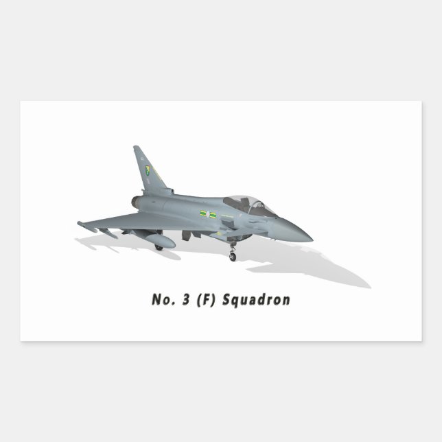 Adesivo Retangular Tufão Eurocaça N.º 3 Sqn (Frente)