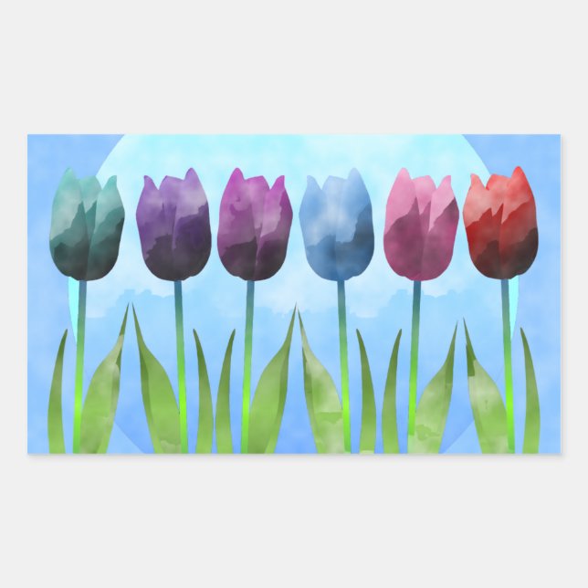 Adesivo Retangular Tulips Sticker (Frente)