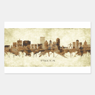 Adesivo Retangular Tulsa Oklahoma Cityscape