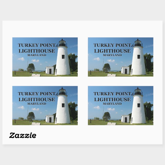 Adesivo Retangular Turkey Point Lighthouse, Maryland Stickers (Folha)