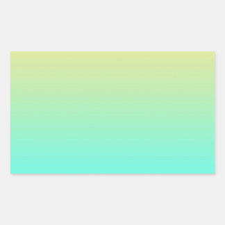 Adesivo Retangular Turquesa de Fundo Gradiente de Pastel Amarelo