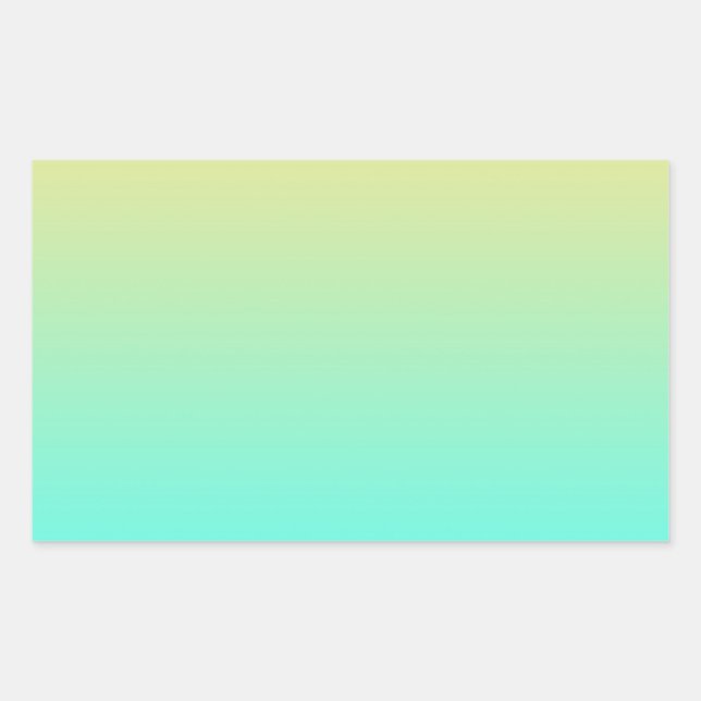 Adesivo Retangular Turquesa de Fundo Gradiente de Pastel Amarelo (Frente)