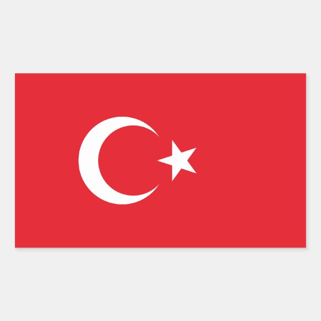 Adesivo Retangular Turquia/Bandeira Turca (Frente)