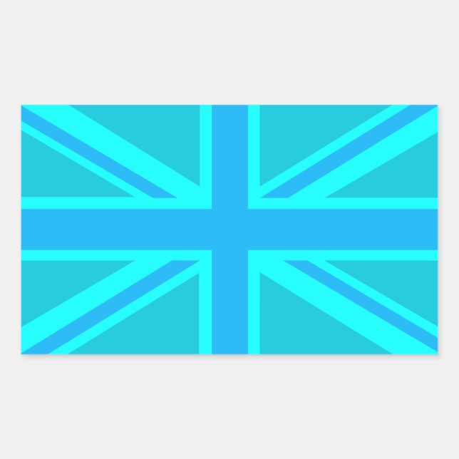 Adesivo Retangular Turquoise Union Jack Flag Decor (Frente)