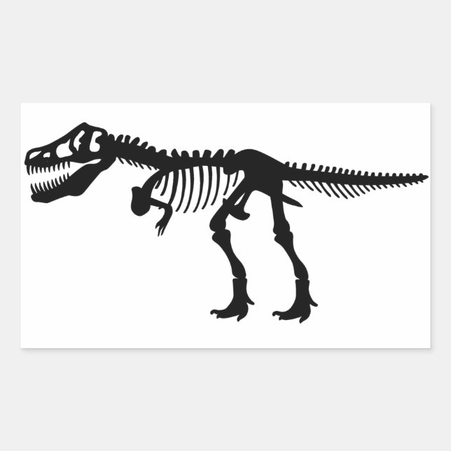 Adesivo Retangular Tyrannosaurs Rex Dinossaur Skeleton (Frente)