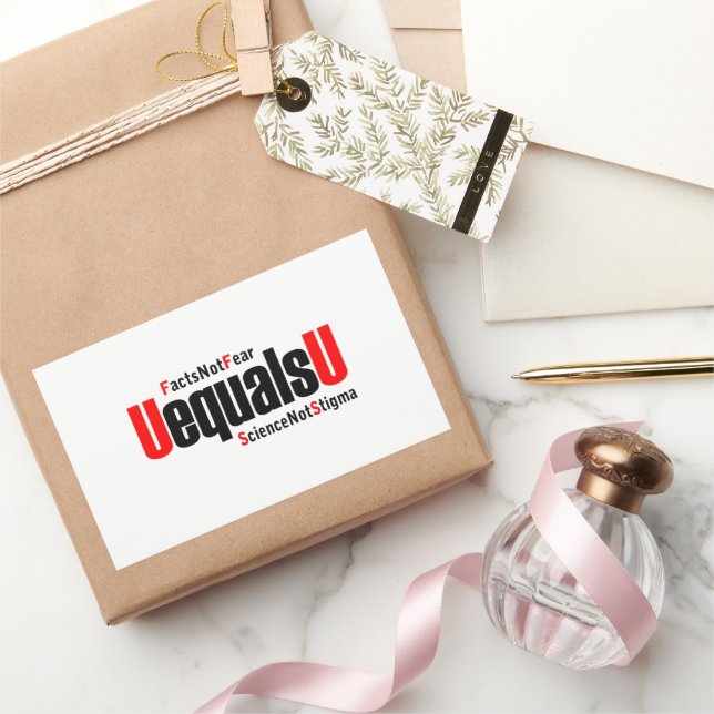 Adesivo Retangular U é igual a U - HIV indetectável - Ciência não Est (Presentear)