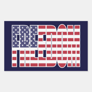 Adesivo Retangular U.S. Bandeira da liberdade